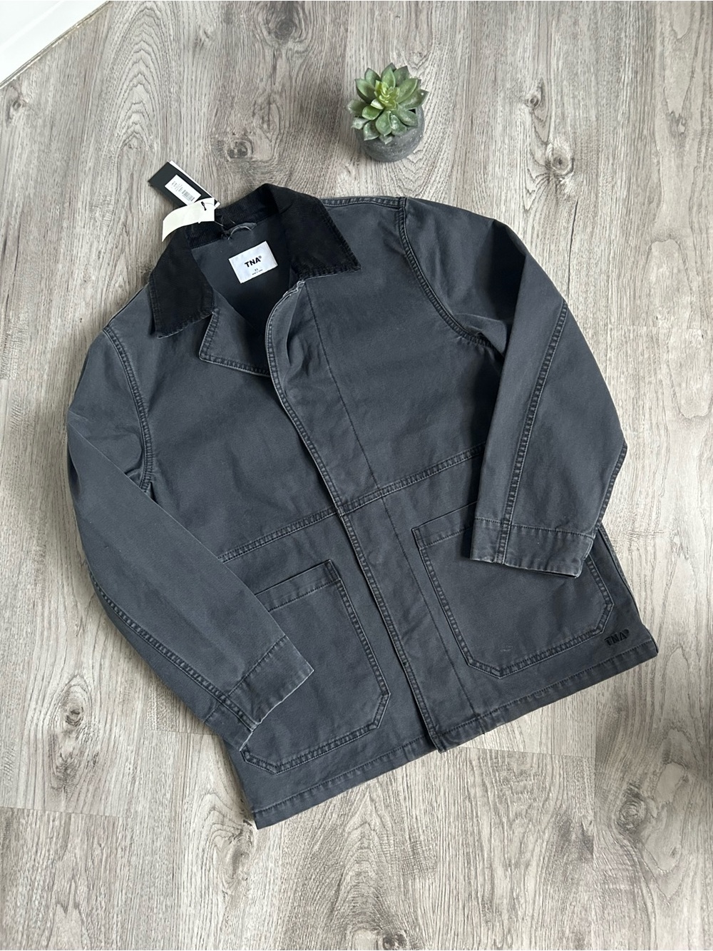 NWT Aritzia TNA Barn Chore Canvas Edison Jacket Charcoal Ladies XS